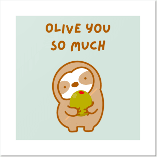 I Love You So Much Olive Sloth Posters and Art